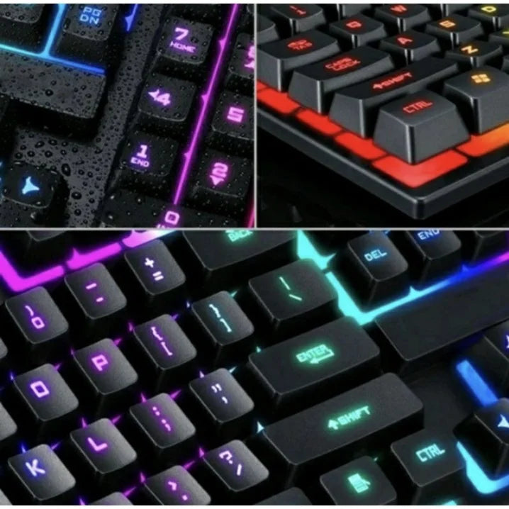 Teclado Gamer Semi-mecânico RGB LED Retroiluminado Computador PC Original - IA De Ofertas