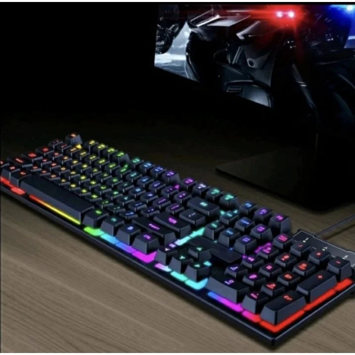 Teclado Gamer Semi-mecânico RGB LED Retroiluminado Computador PC Original - IA De Ofertas