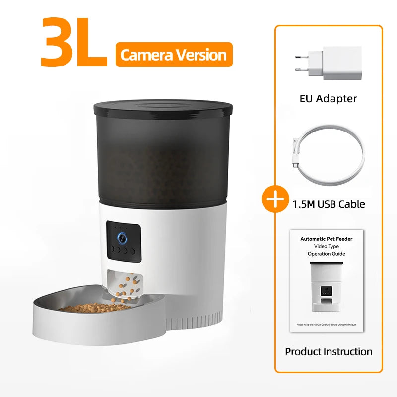 Alimentador Automático para Gatos com Câmera de Vídeo - IA De Ofertas 