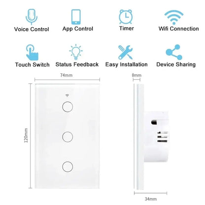 Interruptor Inteligente WiFi Touch Tuya Life: Controle sua Iluminação com Conveniência e Estilo - IA De Ofertas