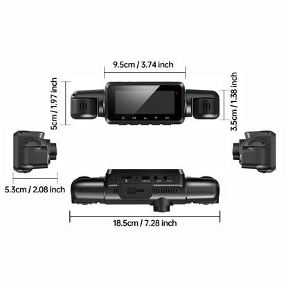 Câmera Veicular FONDIM A99 FHD 1080P 4 Canais para Carro DVR Gravador de Vídeo Automático 360° com Visão Noturna e Suporte WiFi até 256GB - IA De Ofertas 