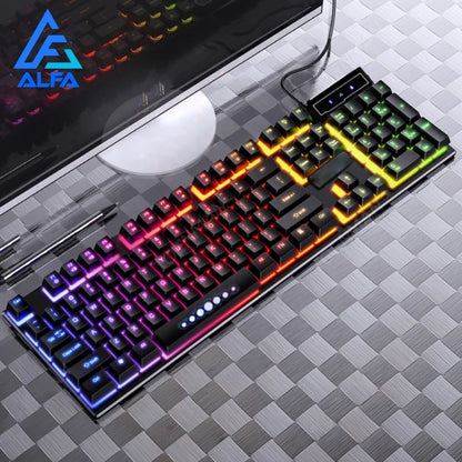 Teclado Gamer Semi-mecânico RGB LED Retroiluminado Computador PC Original - IA De Ofertas