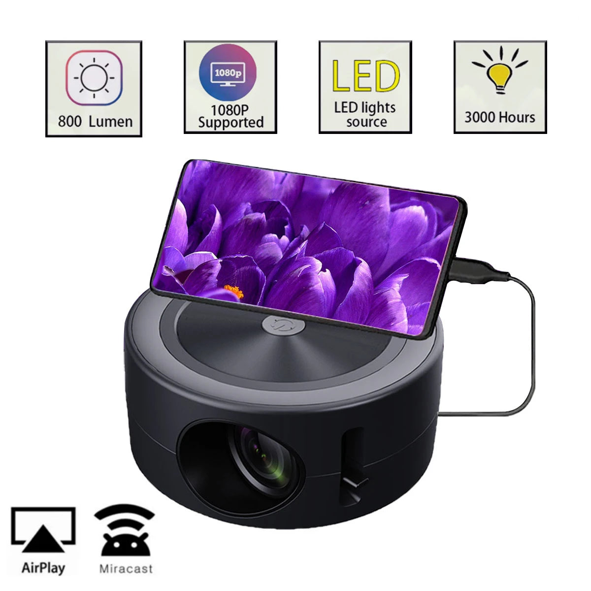 Mini Projetor de Vídeo LED Salange: Entretenimento em Qualquer Lugar - IA De Ofertas